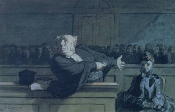 un_avocat_dans_un_tribunal - Honoré Daumier