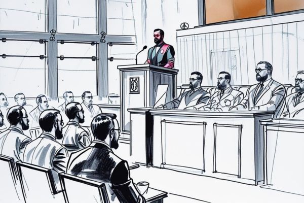 Dessin représentant un dessin d'un dessinateur judiciaire