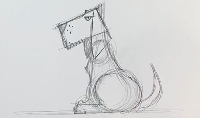 comment dessiner un chien assis