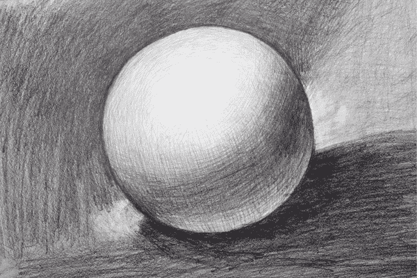 croquis crayon sphere