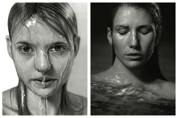 Portrait hyperr�aliste par l'artiste Dirk Dzimirksy