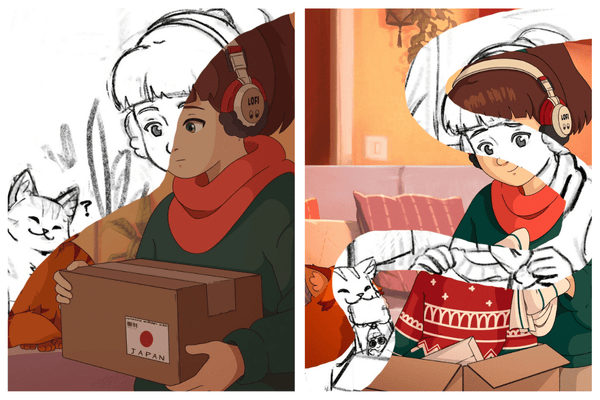 Etape de dessin lofi