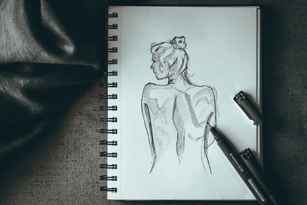 line art drawing woman