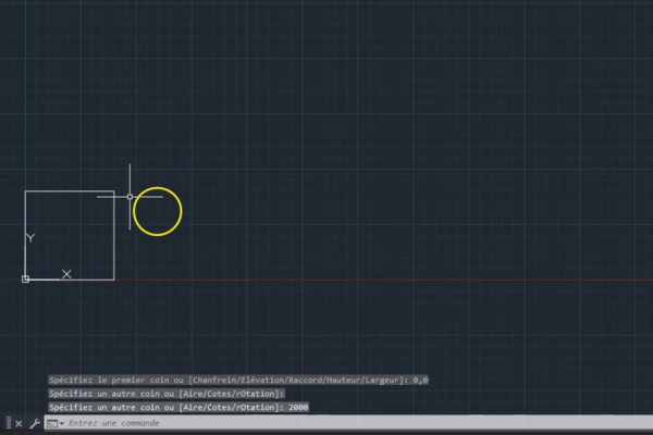 origine repere autocad et barre de commandes