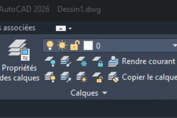 Panneau de gestion des calques autocad