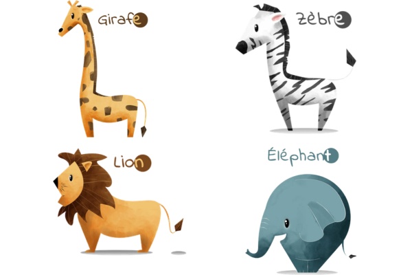 Illustration d'animaux en digital réalisée par une élève de l'edaa