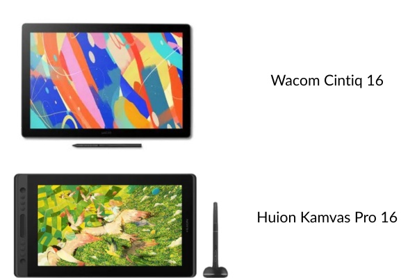 Tablettes graphiques Wacom et Huion citées précèdemment
