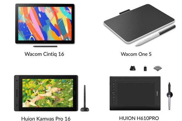 tablettes graphiques wacom huion