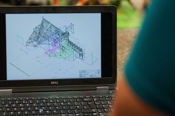plan de toiture en modélisation sur un logiciel de CAO
