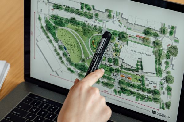 dessin d'urbanisme sur logiciel de dessin