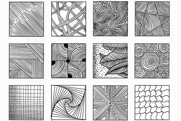 dessin zentangle motif carré
